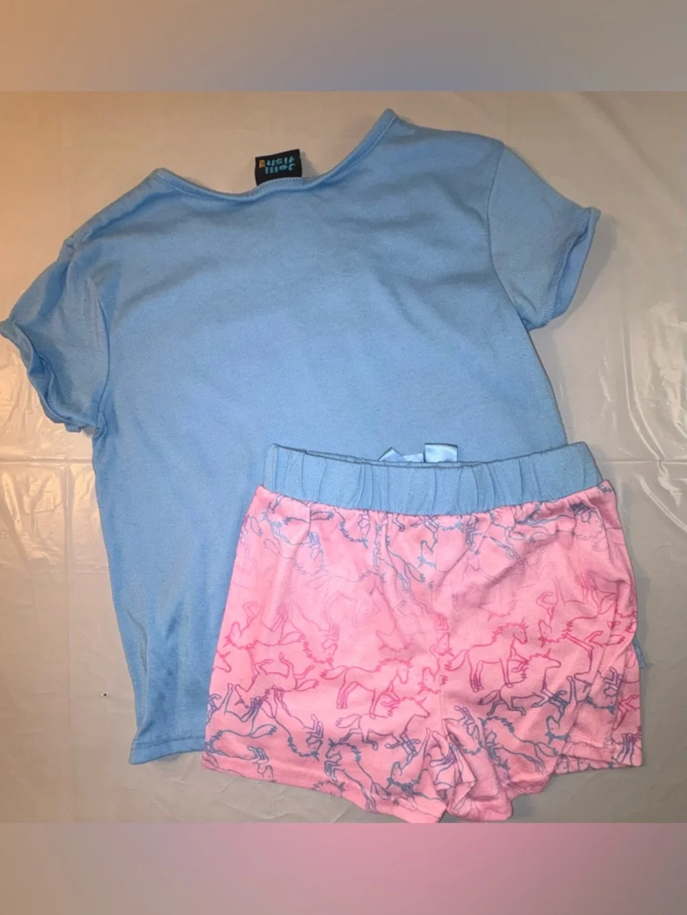 Bundle of Floral & Ombre Floaty Dress, Capri Leggings, 2 Tees, & Shorty Pajamas